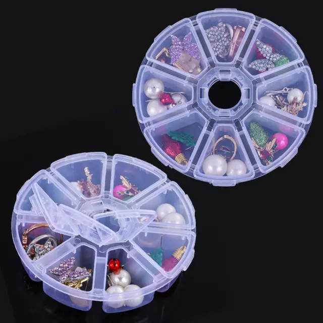 Beads 8 Grids Jewelry Container Nail Art Rhinestones Case Empty Storage Box