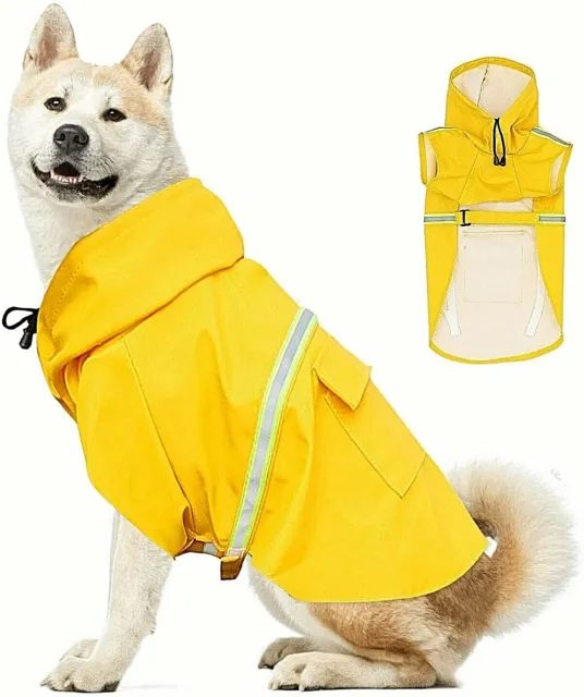 Dog Raincoat for Large Dogs Waterproof Reflective Doggie Rain Coat Adjustable