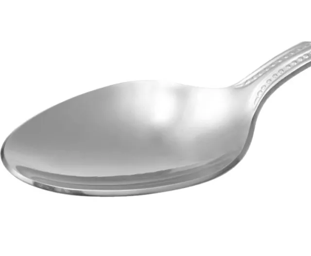 Stainless Steel Dinner Spoons with Pearled Edge, Pack of 12 3