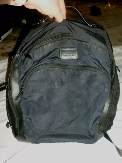 Ladies Tumi Backpack Lightweight Nylon Leather Bag 12x17"
