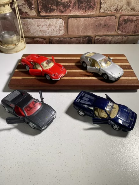 4x Maisto Pull Back And Go Ferrari Model Cars 348 Ts, 288 Gto , 456 Gt , 246 Gt