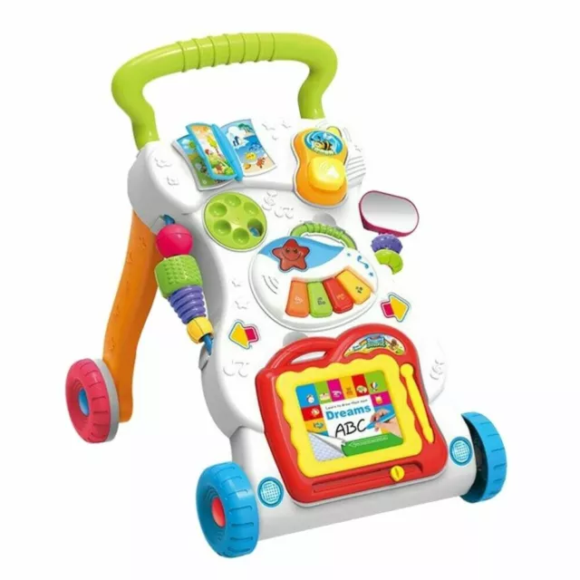 New 2in1 Baby Walker First Steps Activity Musical Toys Car Toddler Free Shipping