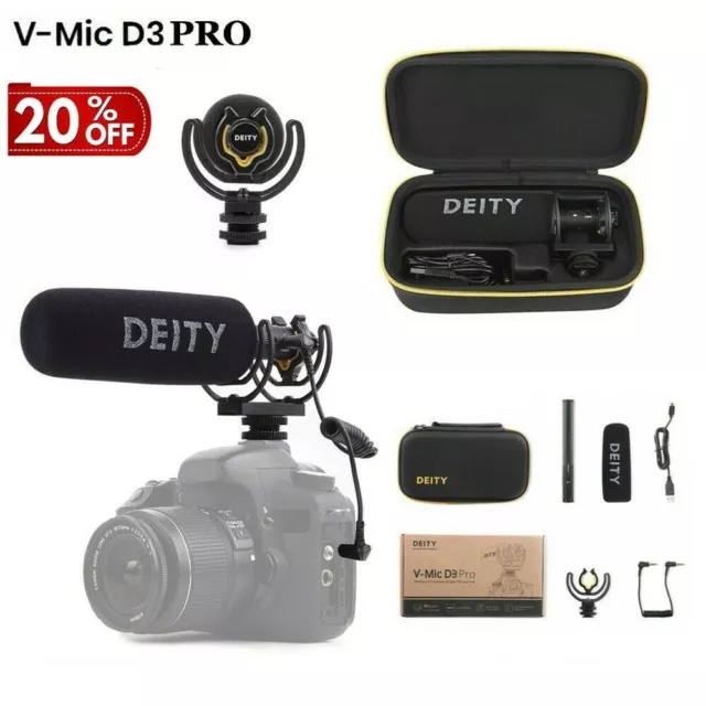 Deity V-Mic D3 Pro Broadcast Super-Cardioid On-Camera Shotgun DSLR Microphone AU