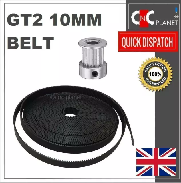 GT2 10mm Belt Width Open Length 2mm Pitch for Timing Pulley CNC 3d Printer UK