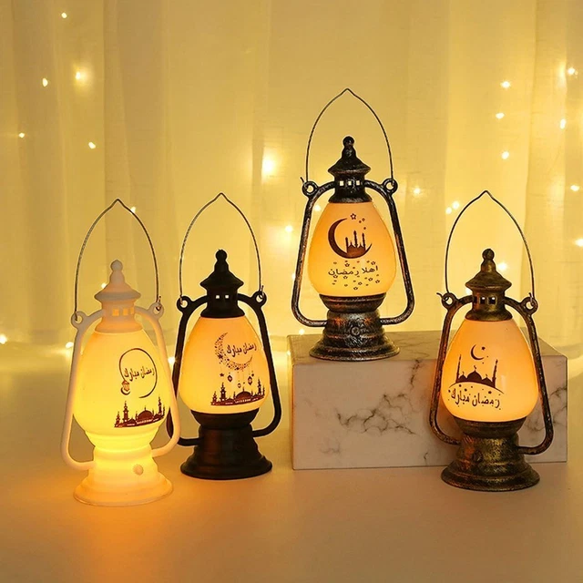 Lanterne LED Ramadan Eid Mubarak – Décoration Lumineuse Lune & Étoiles Pour Ramadan, Aïd, Maison & Fête Musulmane