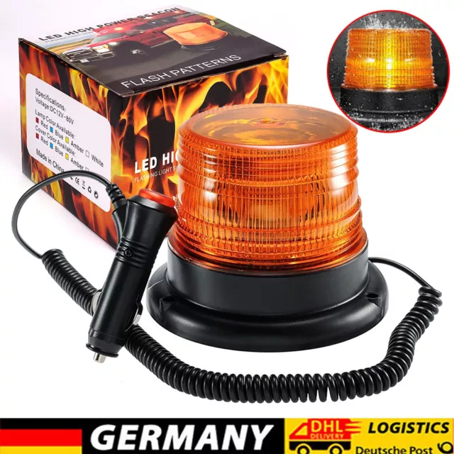 LED Rundumleuchte KFZ Magnet Strobe Licht Auto Warnleuchte Notfall Lampe 12V 24V