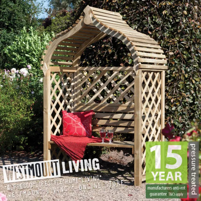 New Curved Wooden Garden Arbour Pergola Bench Seat Pressure Treated Furniture