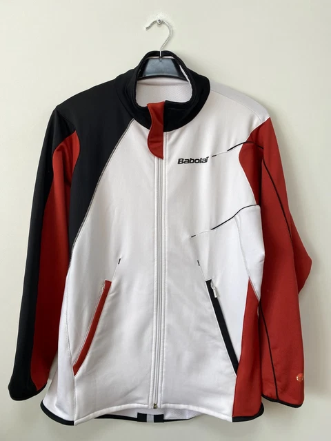 BABOLAT Maglione uomo tennis bianco cerniera abbigliamento attivo taglia S