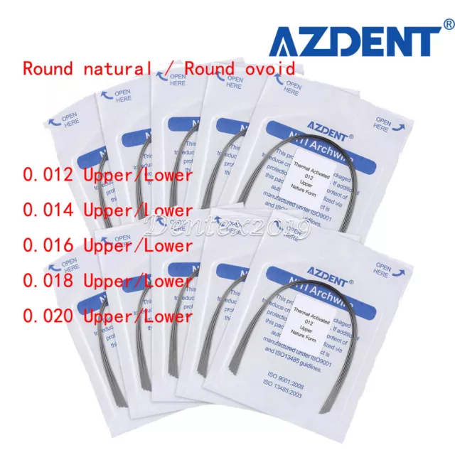 AZDENT Dental Orthodontic Arch Wire Thermal Activated Niti Round Natural Form