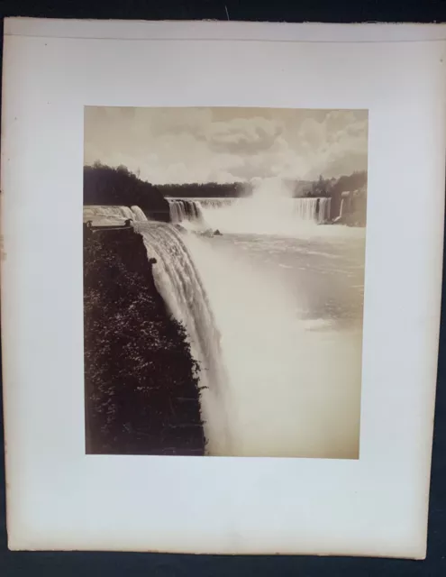 Antique 19thC Photograph of Niagara Falls C1890 Viewing Platform in Foreground