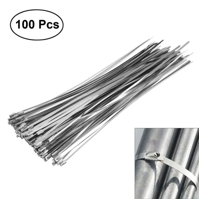 100 Pcs Metal Cable Ties Heavy Duty Zip Wire Stainless Steel