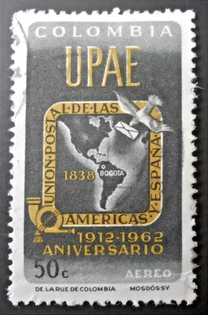Colombia - Colombie - 1962 Air Mail 50 ¢ 50th anniversary of UPAE used (130) -