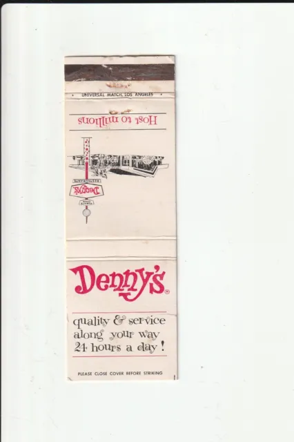 Denny's Restaurants Host To Millions Vintage Matchbook Cover