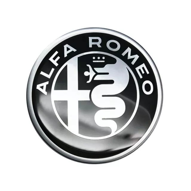 Adesivo Alfa Romeo 3D Ufficiale Logo Black 40 mm