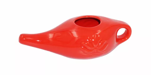 Neti Pot Nasenspülkännchen aus Keramik, 250 ml, Rot