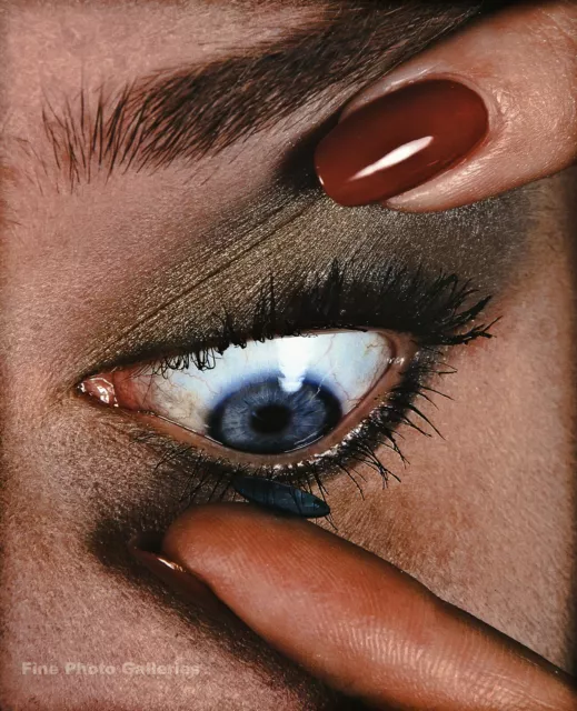 1981 Vintage IRVING PENN Woman Eye Contact Lens Female Fashion Photo Art 12x16