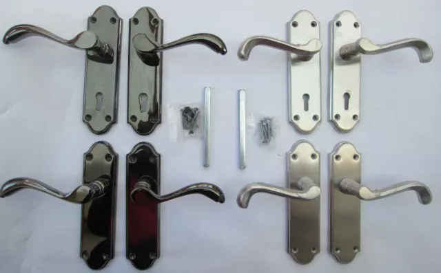 Victorian Scroll Modern Lever Mortice  Latch Lock Door Handles