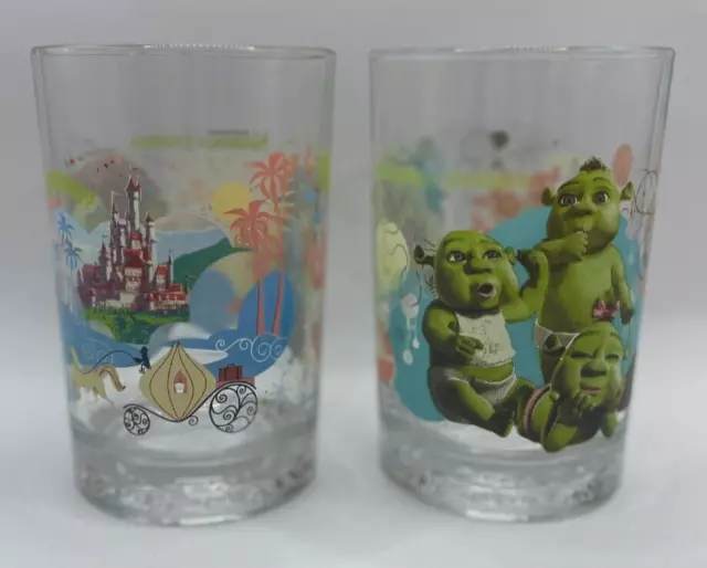 LOT of 2 - McDonalds "2007" SHREK The THIRD - Collectible DREAMWORKS Glasses 2