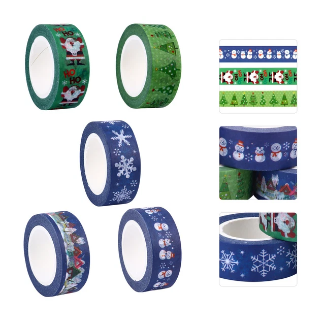 Tarjetas navideñas de álbum de papel de cinta de Navidad Washi 5 piezas