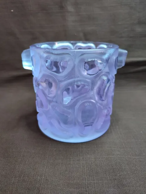 Antique Purple Crystal Ice Bucket Molded by Peill & Putzler, Lalique, Daum..