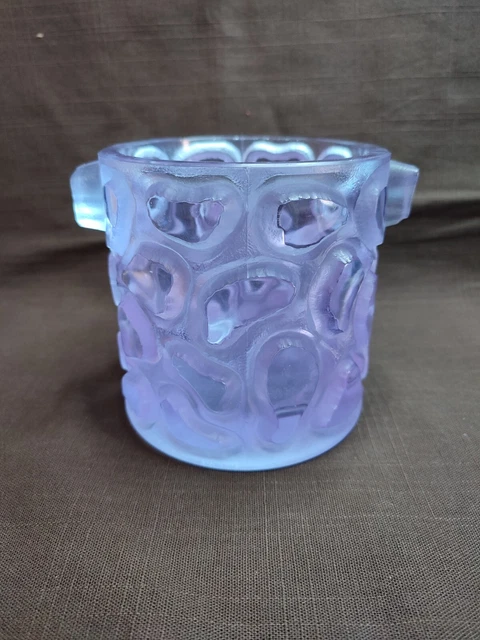 Antique Purple Crystal Ice Bucket Molded by Peill & Putzler, Lalique, Daum..