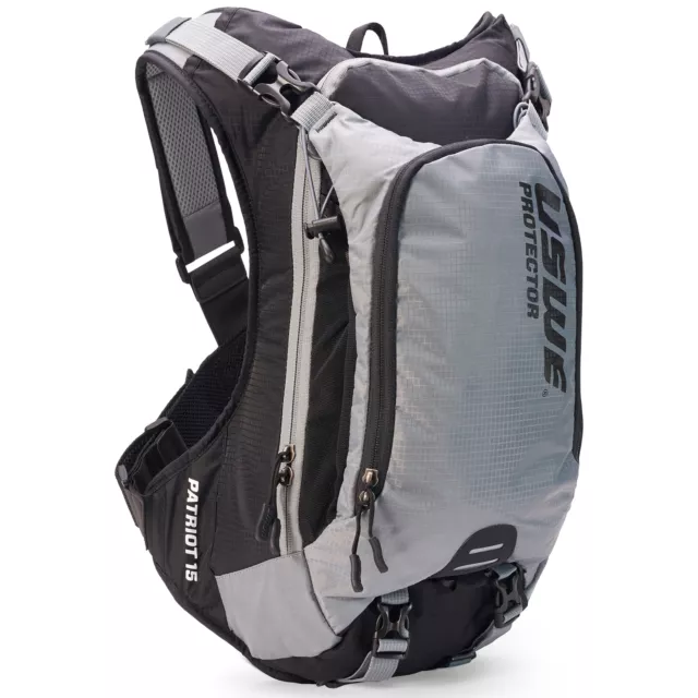 USWE Patriot 15 with Ce-Certified Back Protector - Black-Grey