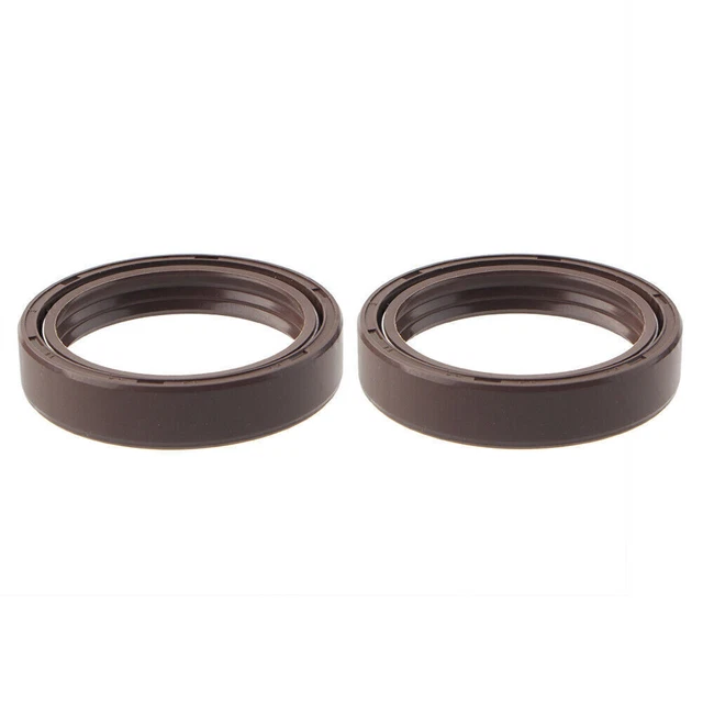 2x Nitrile Glue Brown Front Fork Damper Shock Absorber Oil Seal For Motorcycle