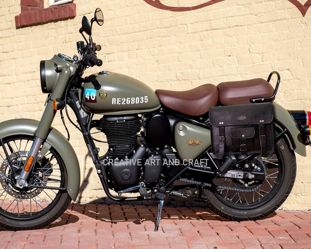 Paire De Sièges Avant En Cuir Fauve Pour Royal Enfield Classic 500/350 - Neufs