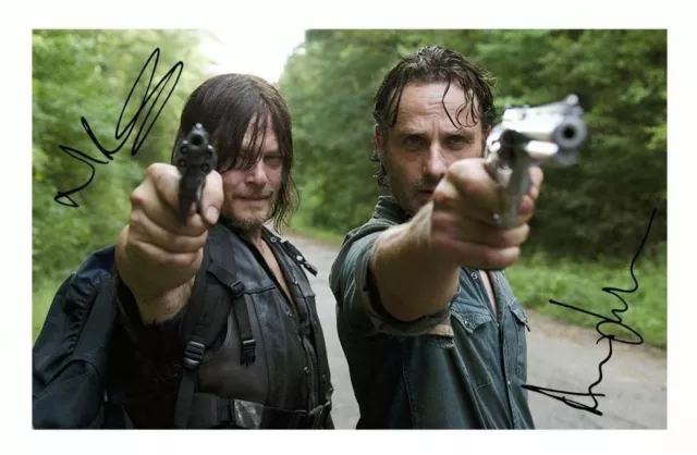 Andrew Lincoln & Norman Reedus - The Walking Dead Autograph Signed Photo Poster