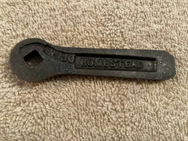 Old 3 1/2" Cast Iron Shutoff Valve Arm, Embossed Homestead, Free S/H