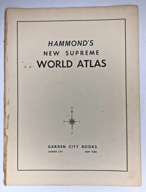 1952 Antique WEST INDIES Atlas Map - Vintage Hammond's New Supreme World Atlas