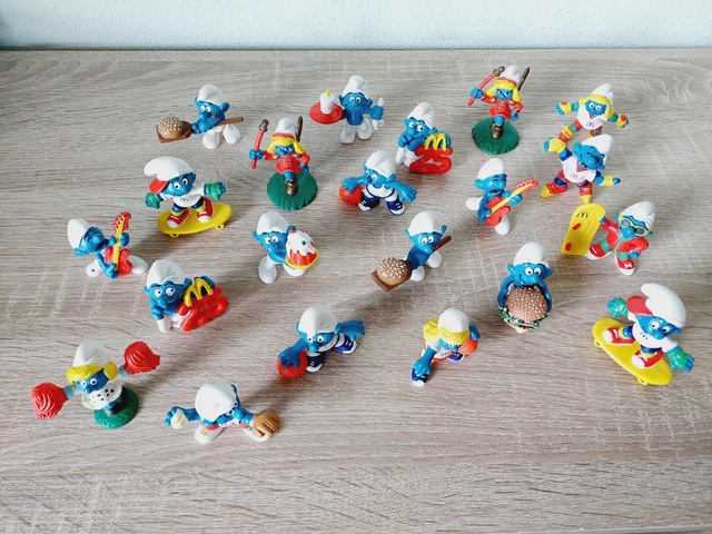 Figurine Schleich Schtroumpf Rugbyman 1980 - Vintage, Collection PVC, Hong Kong, Bon état