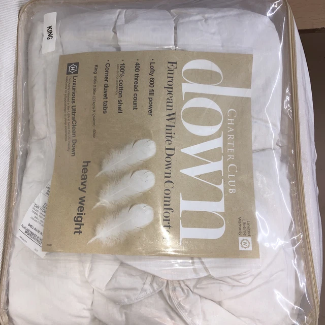 Charter Club  White Down Heavy Weight Comforter KING