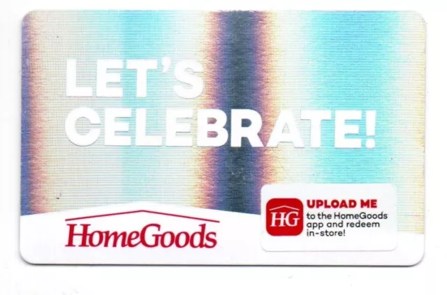 Homegoods Let's Celebrate! Shiny Gift Card No $ Value Collectible