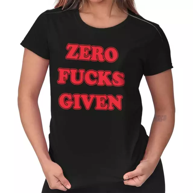 Zero F***s Given Funny Mature Dont Care Gift Womens Short Sleeve Ladies T Shirt