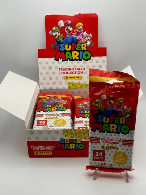 Panini Super Mario Trading Cards Jumbo Pack (26 Cards) -Sealed  Guaranteed Foil