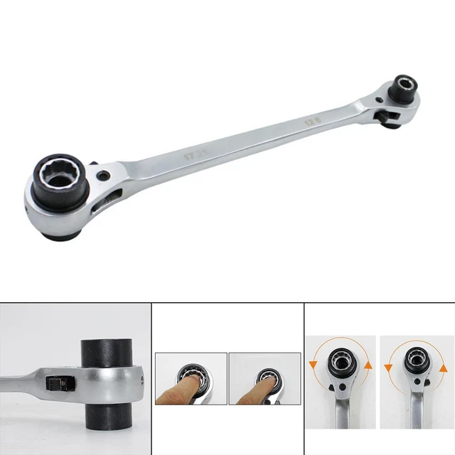 Steel 8 in1 Double Head Ratchet Wrench Non-Slip Handle Car Repair Tools