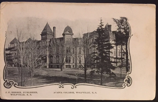 Acadia College Wolfville Nova Scotia Canada 1903 Antique Postcard
