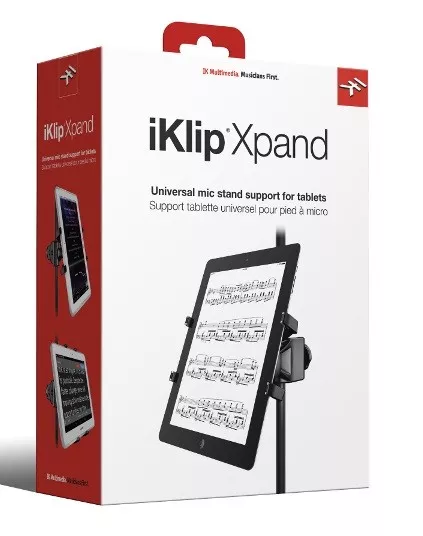 IK Multimedia iKlip Xpand - Universal Mic Stand Support for iPad & Tablets - New