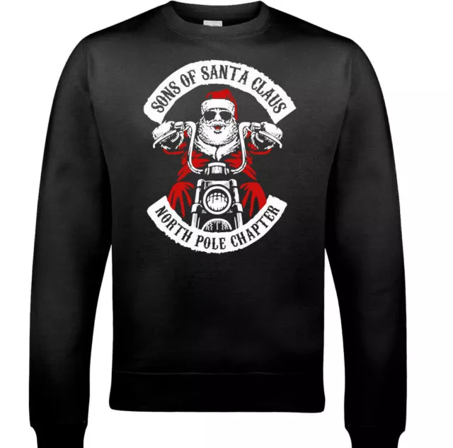 Christmas Biker Jumper Sons Of Santa Claus Anarchy Mens Motorcycle Sweatshirt