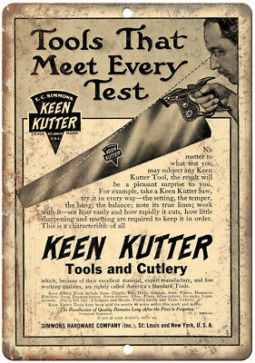 Keen Kutter Tools And Cutlery Vintage Ad 10" X 7" Reproduction Metal Sign Z170