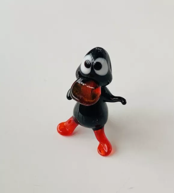Mr. Duck~Mini Estatuilla de Vidrio Artístico Soplado a Mano de Colección~Hecho a Mano Pequeño Animal~Divertido 2