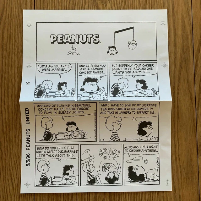 PEANUTS COMIC STRIPS Charles Schulz Original Editors Template Print 5/5