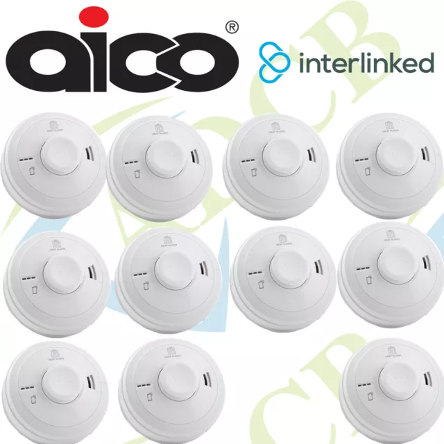 Aico Grade D Fire Alarm Kit Smoke Detector Heat Detector Interlinked HMO