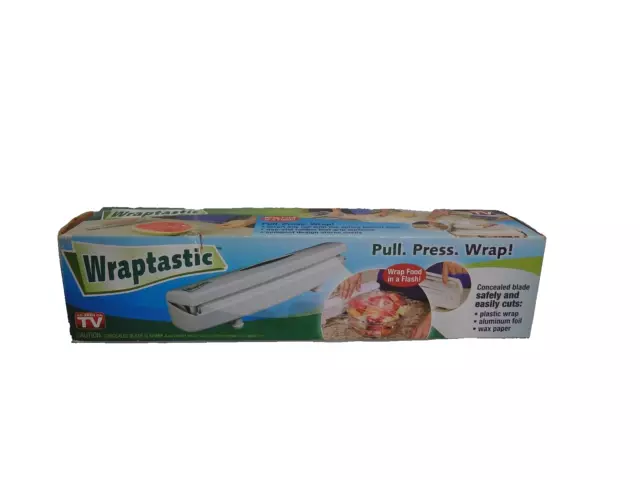 Wraptastic Dispenser Pull Press Wrap Food Paper Plastic Foil Wax Paper-OPEN BOX