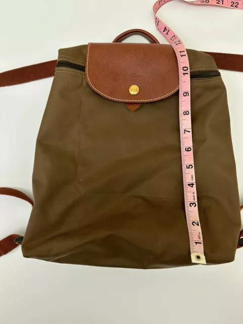 Longchamp Le Pliage Sac A Dos Nylon Leather Backpack Purse Brown USED China