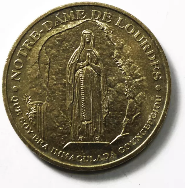 SAINT BERNADETTE NOTRE Dame de Lourdes Medal Sanctuaries Brass 34mm ...