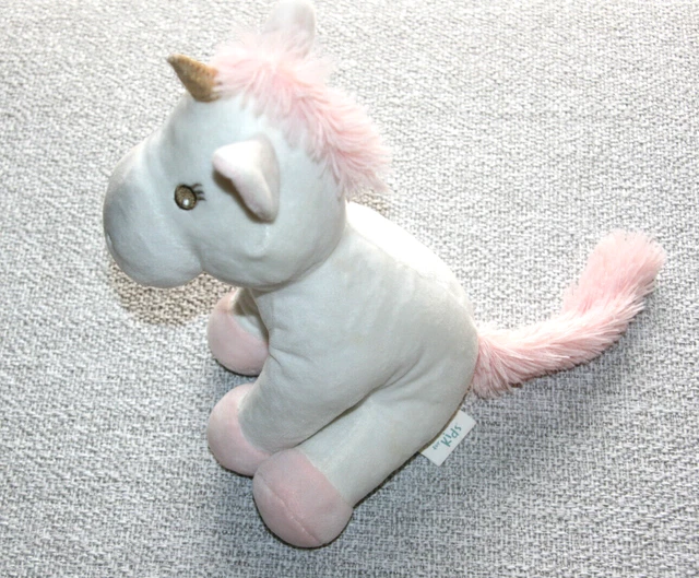 Doudou Peluche Atmosphera For Kids Licorne Blanc Rose Corne Doree Etat Neuf