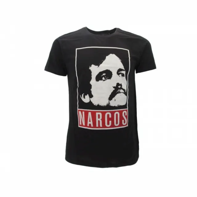 T-Shirt Narcos originale Pablo Escobar nera ufficiale Netflix maglia maglietta