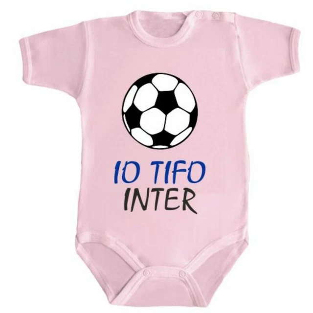 Body Neonato Bimbo Bimba Io Tifo Inter Manica Corta Lunga Cotone